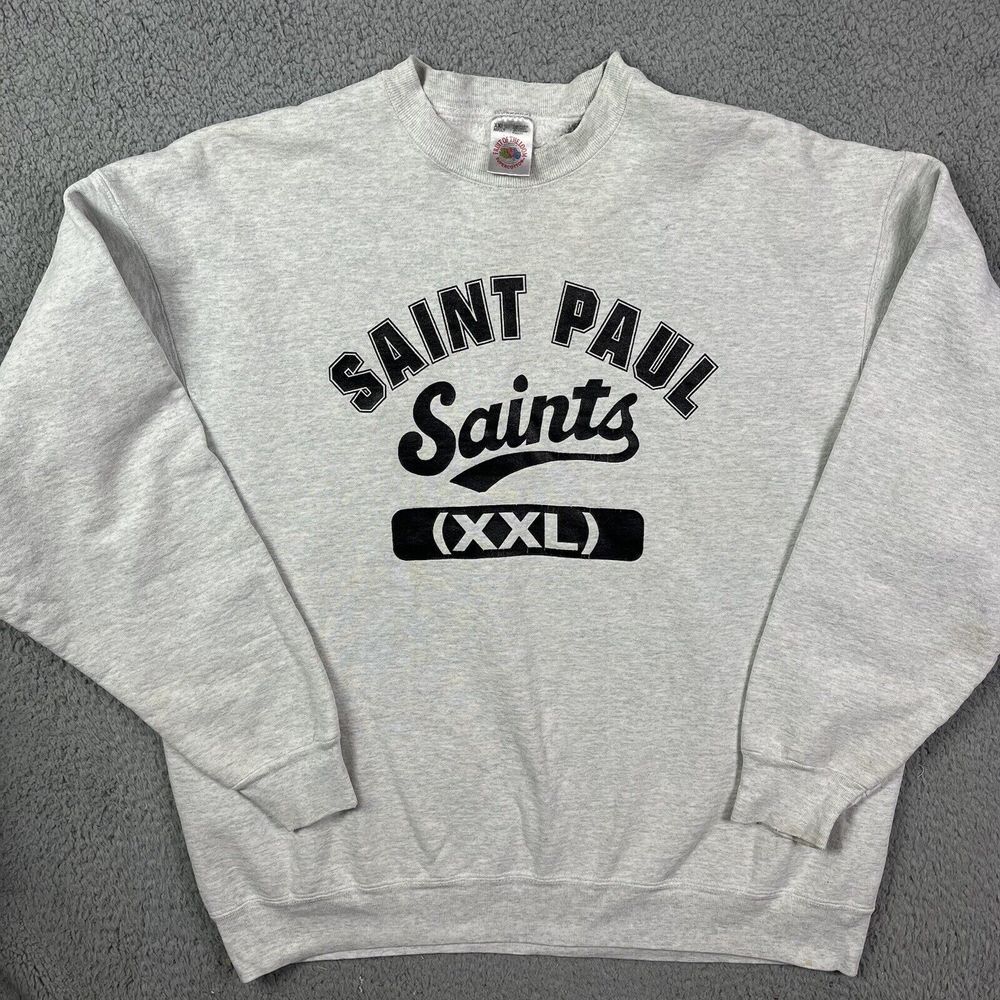 Vintage Saint Paul Saints XXL Baseball Sweater Crewneck Rare‎ Sweatshirt